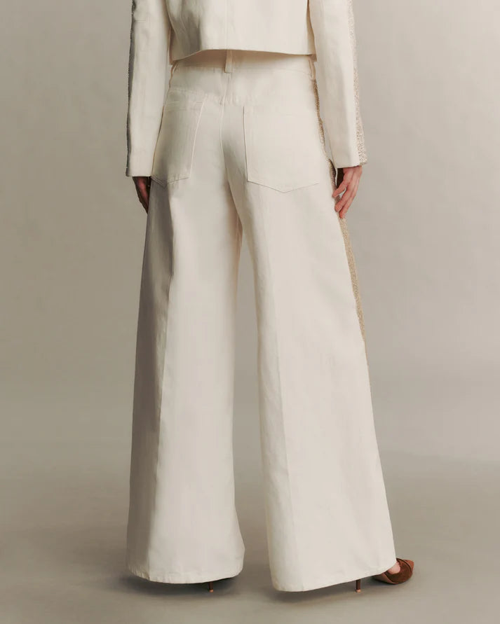 Almost Famous Jeans with Bead Tux Stripe White