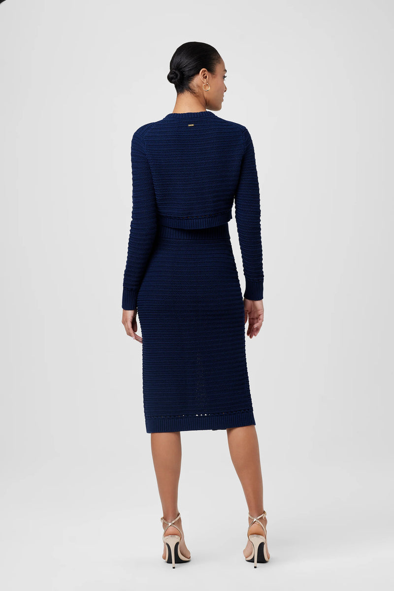 Tani Button Front Skirt Navy
