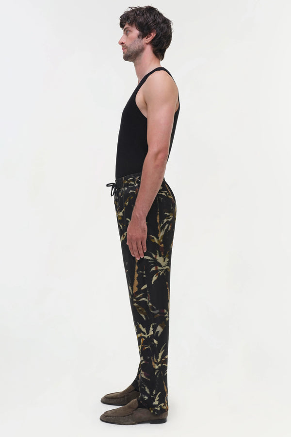 Allister Pullo On Pants Windswept Palm Print