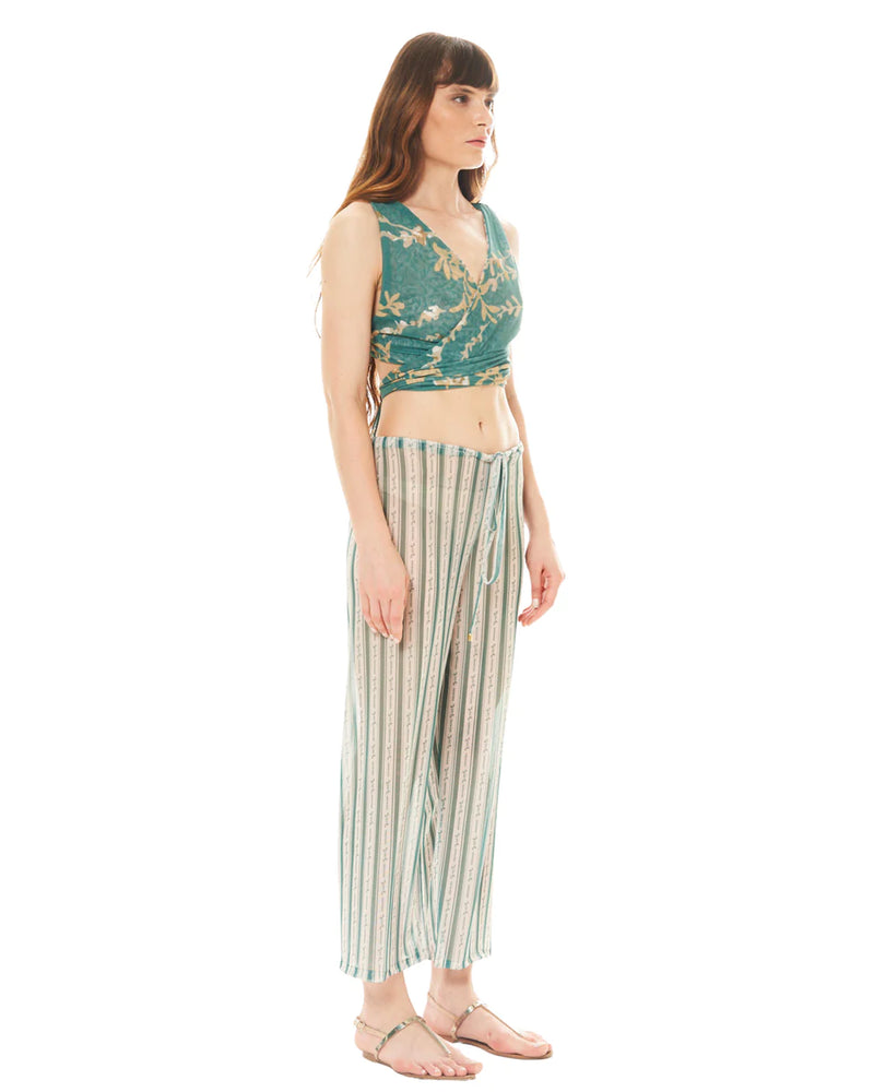 Tie on Waist Pants in Fern Green