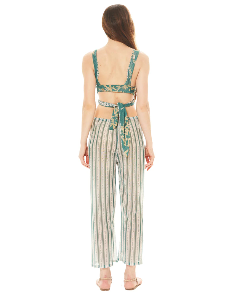 Tie on Waist Pants in Fern Green