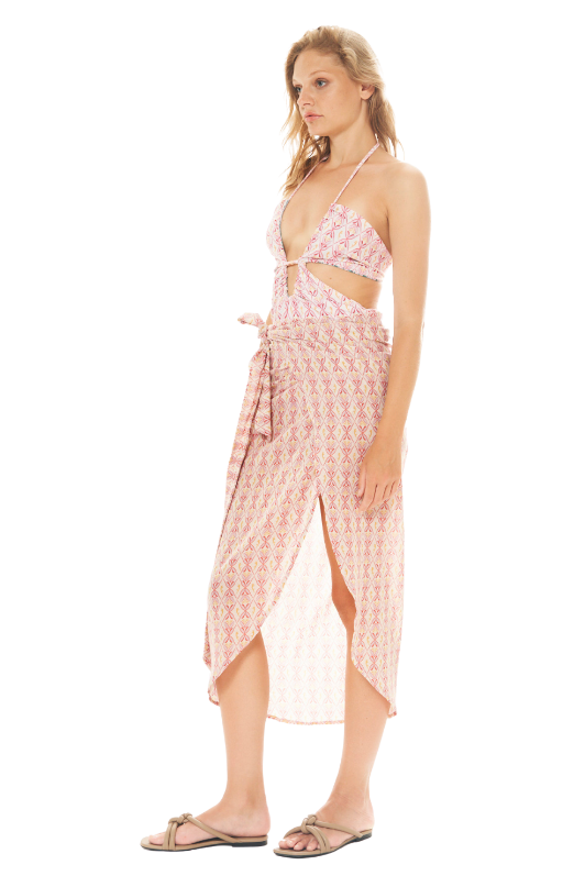 Tie on Waist Pareo in Lavender Purple