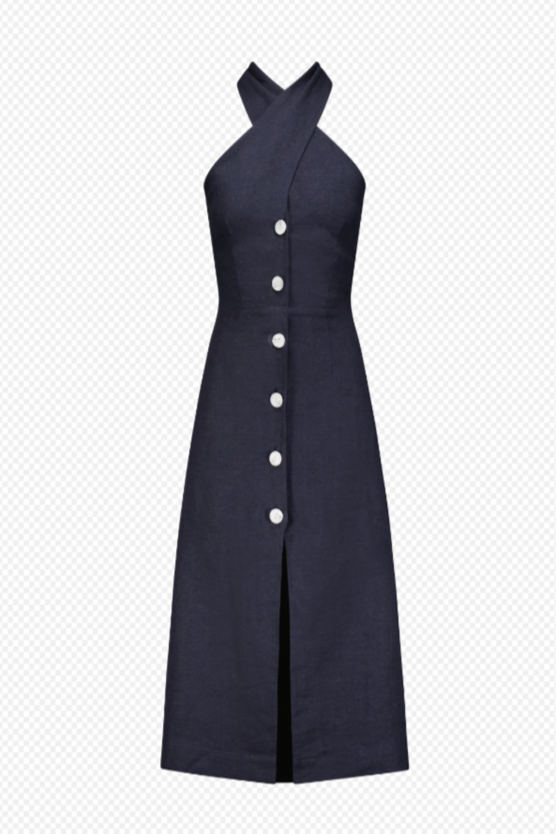 Twist Button Up Midi Dress
