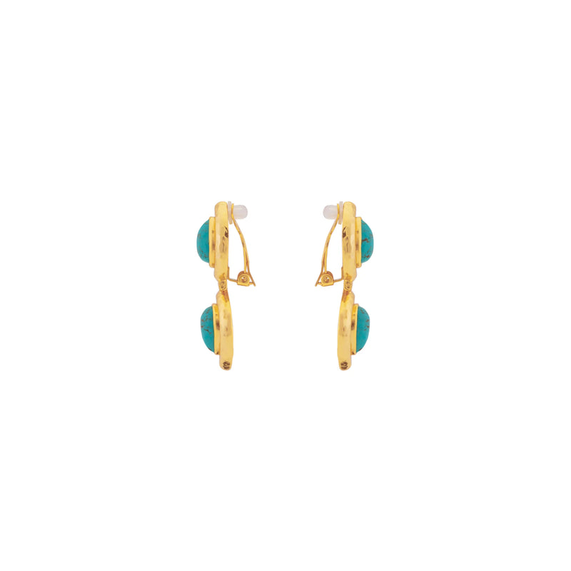 Paula Earrings Golden Turquoise