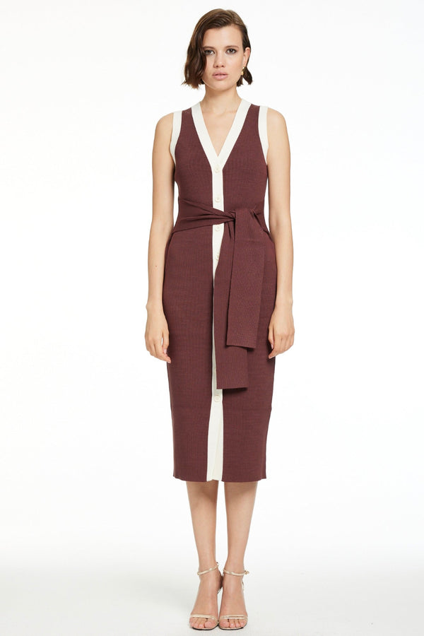 Victoria Sleeveless Button-Front Deep Spice