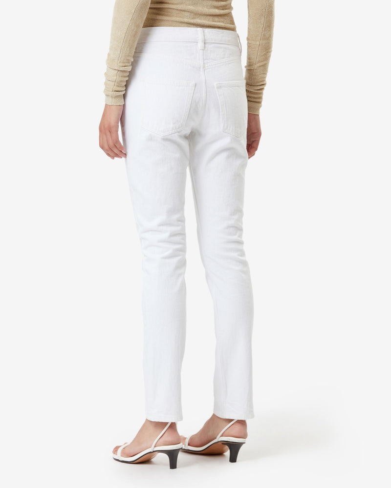 Vikira Slim White Denim Pants