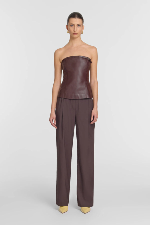 Royale Leather Top Deep Plum