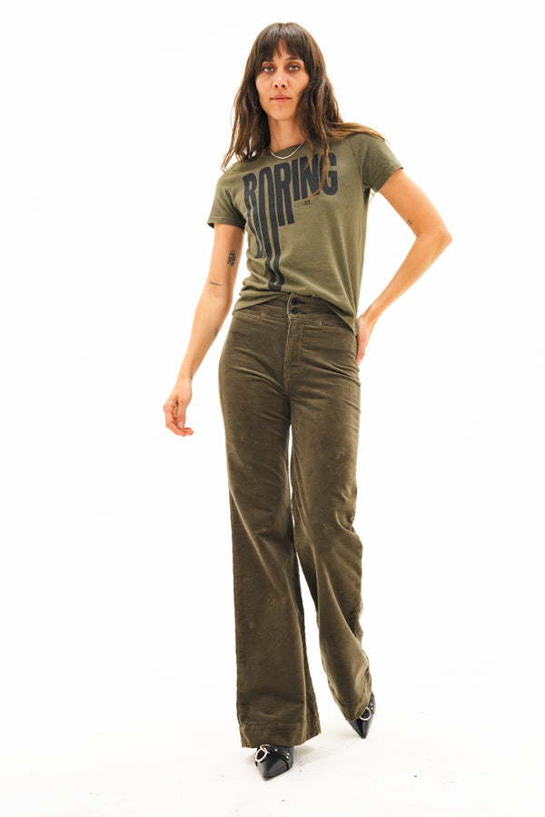 Brighton Wide Leg Cord Green Safari