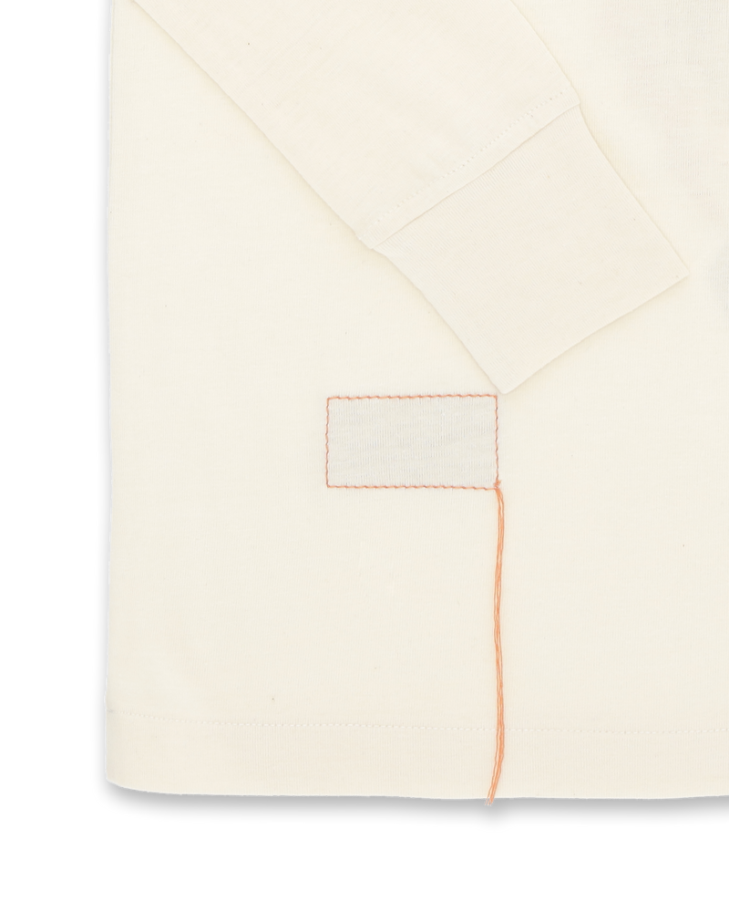 Embroidered Cotton LS T-Shirt Milk