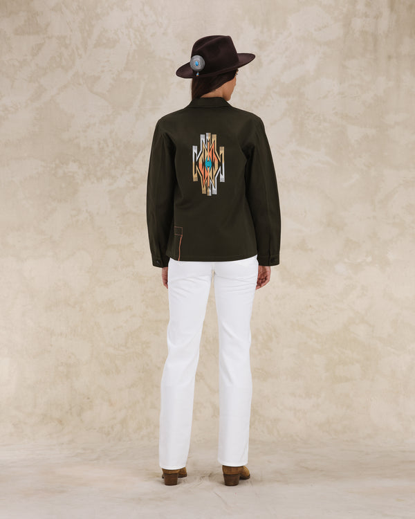 Embroidered Army Shirt in Cotton