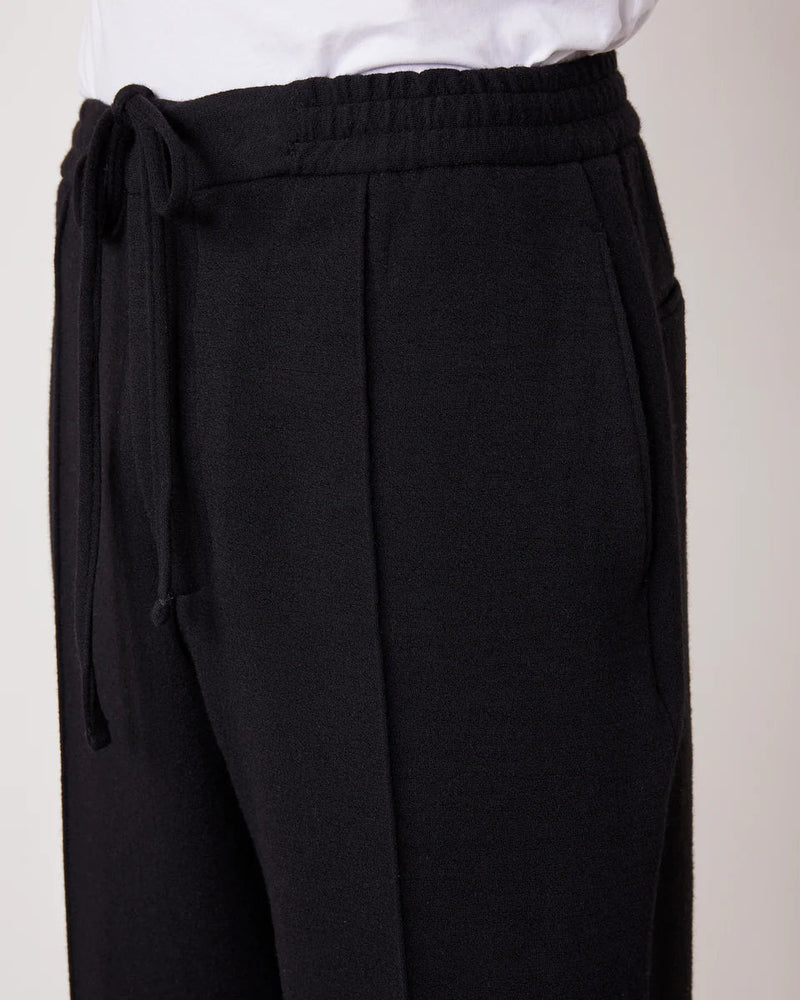 Walter Italian Jersey Cotton Wool Pants Dark Navy