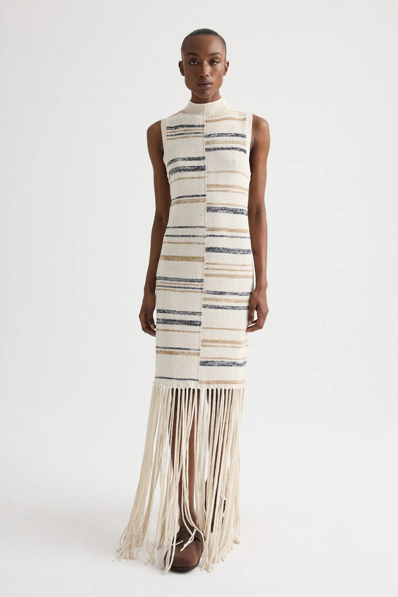 ivory sleeveless dress TWP Women's Fringe in Linen Silk Yarn - Multi YGroup_4108