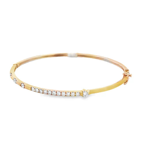 Yellow Enamel and Diamond Bangle