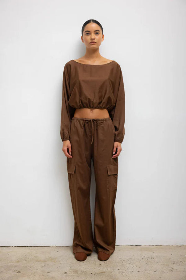 Yoko Drawstring Pant Chocolate