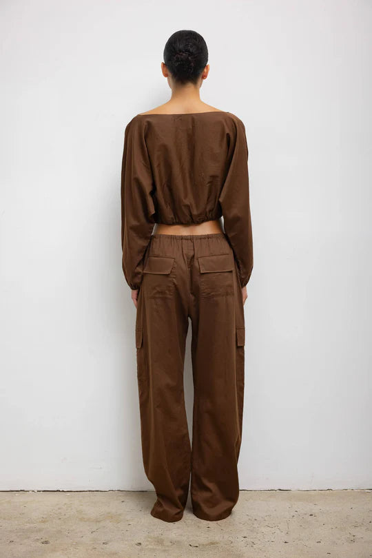 Yoko Drawstring Pant Chocolate