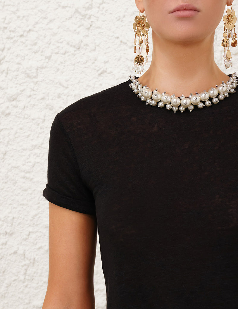 Crush Embellished Tee Black