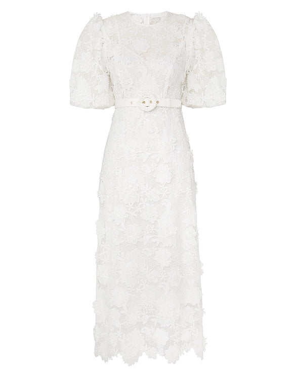 Halliday Lace Flower Dress Ivory