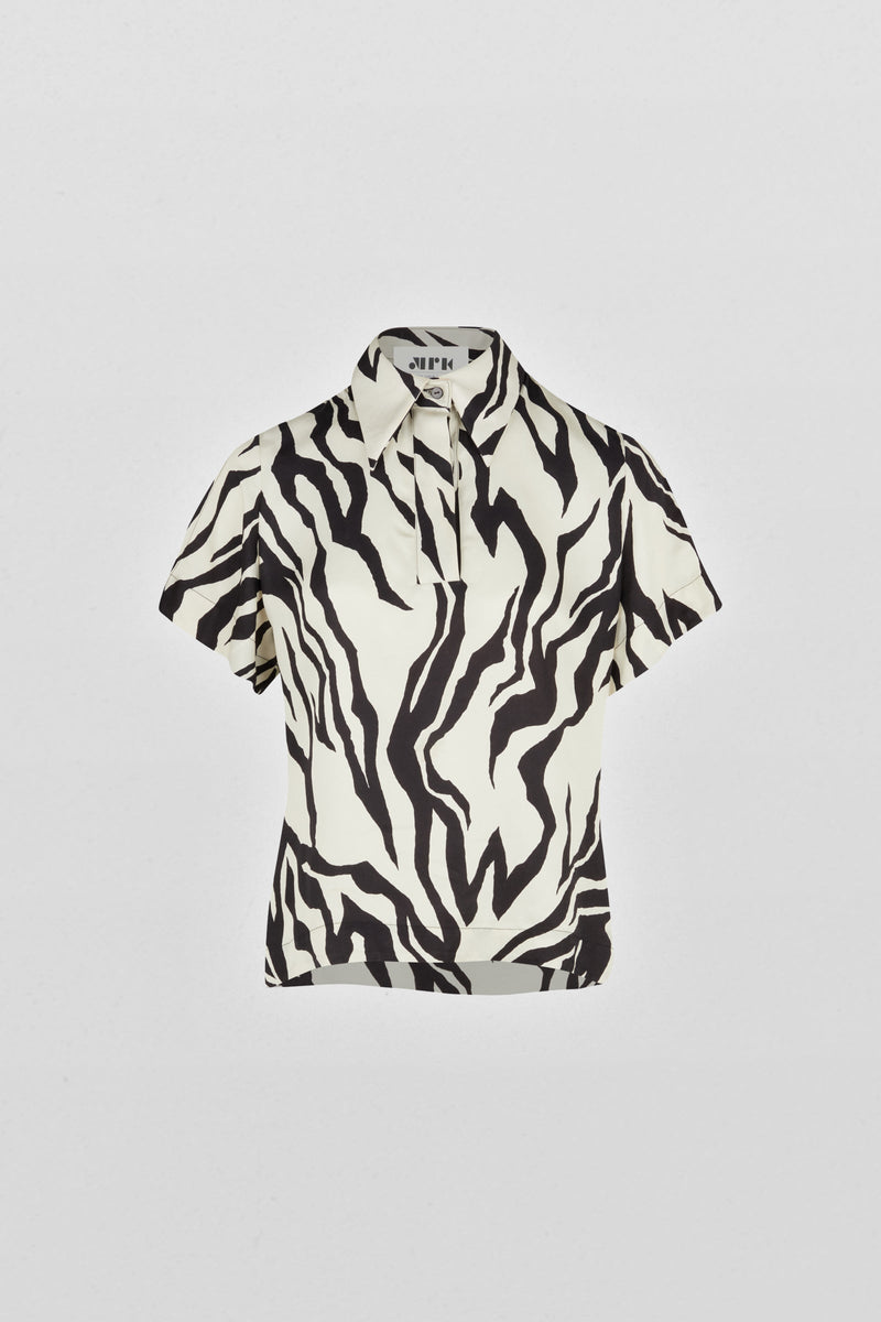 Zebra Print Polo Shirt