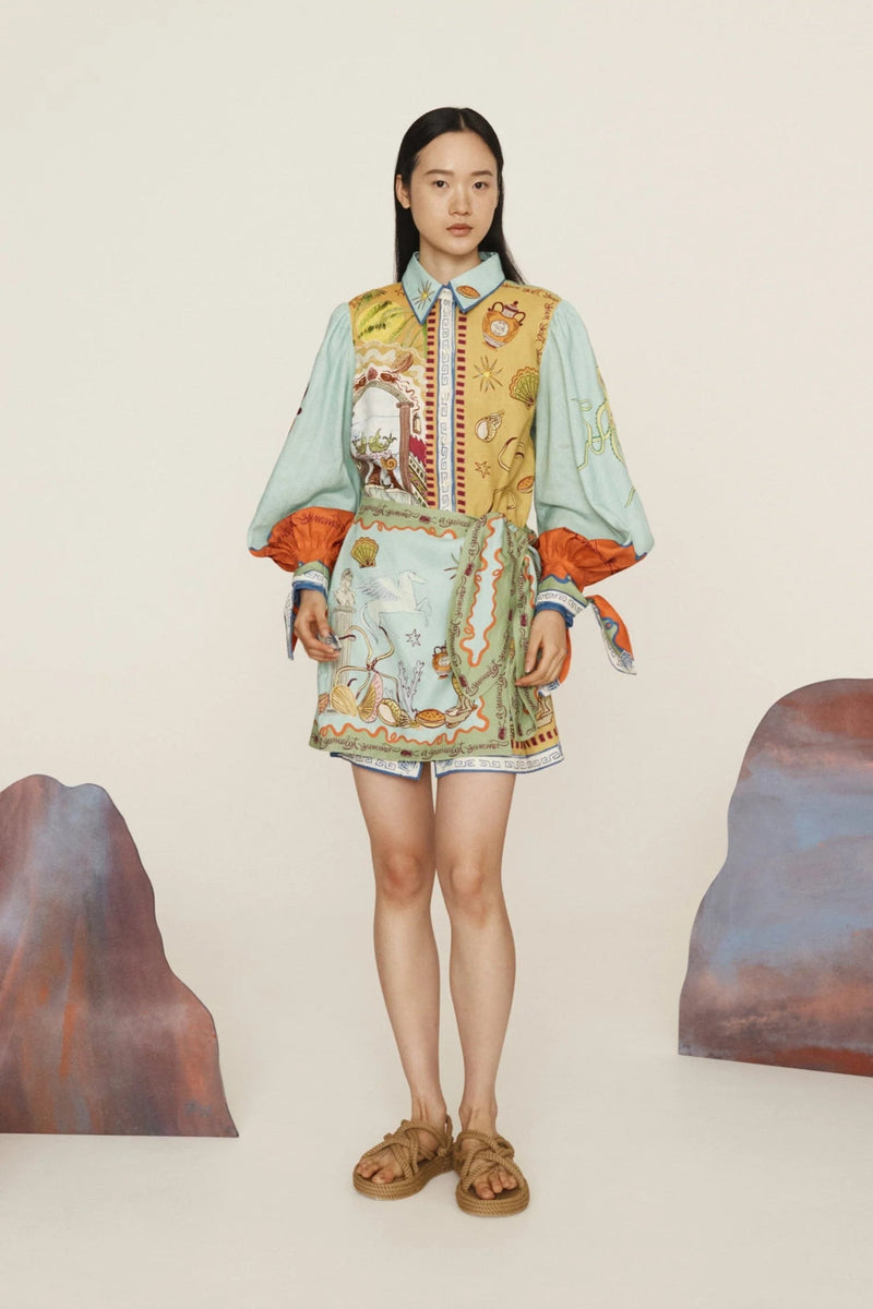 Surrealist Summer Mini Shirtdress