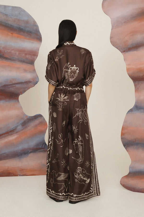 Sammy Silk Shirt Chocolate