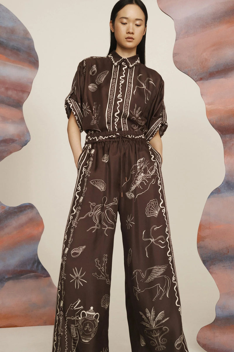 Sammy Silk Shirt Chocolate