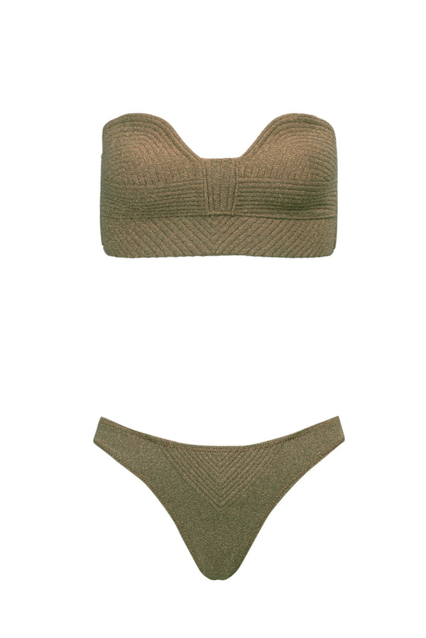 Maria Bikini Pants Green Lurex