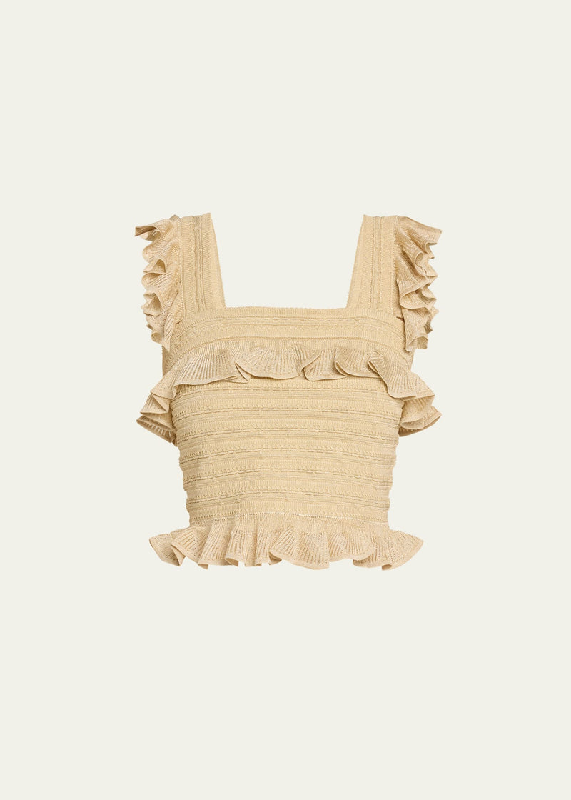 Illuminate Lace Frill Cami Metallic Gold