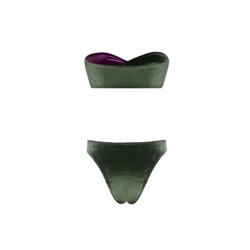 Fun Bikini Green-Pink Velvet