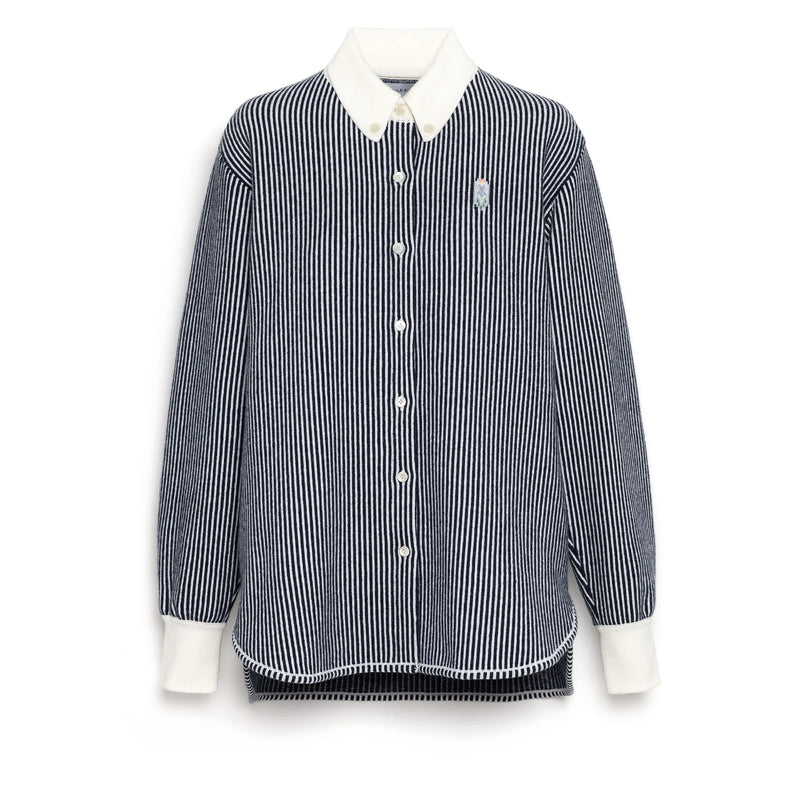 Ladies LS Oxford Stripe shirt with Thistle (Final Sale)