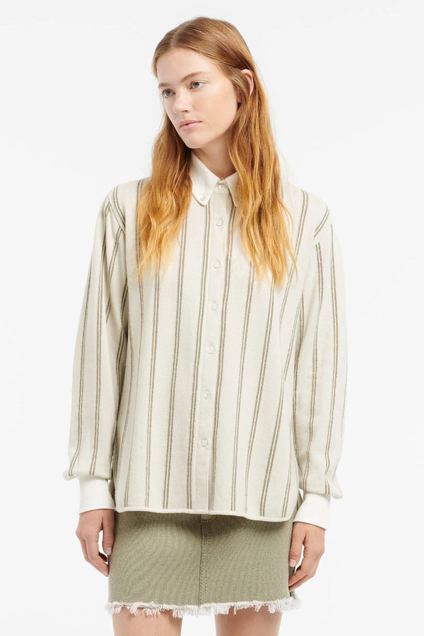 Ladies LS Shirt Oxford Wide Stripe (Final Sale)
