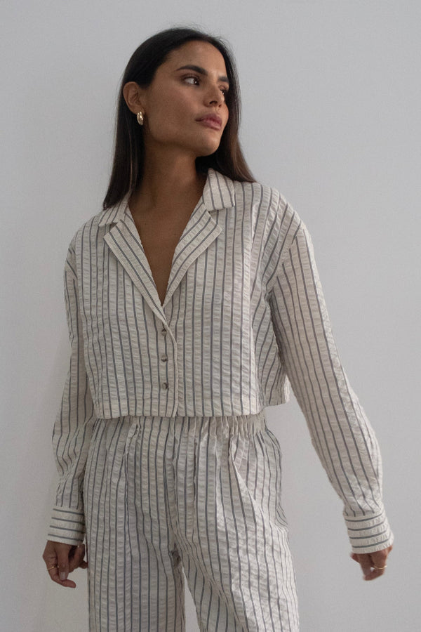 Cabana Cropped Shirt Ivory
