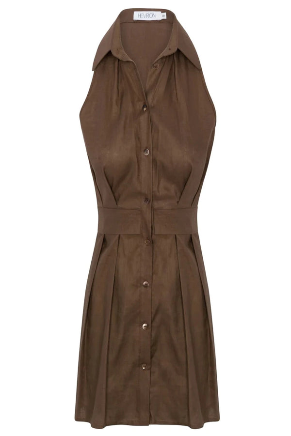 Domino Mini Dress Chocolate