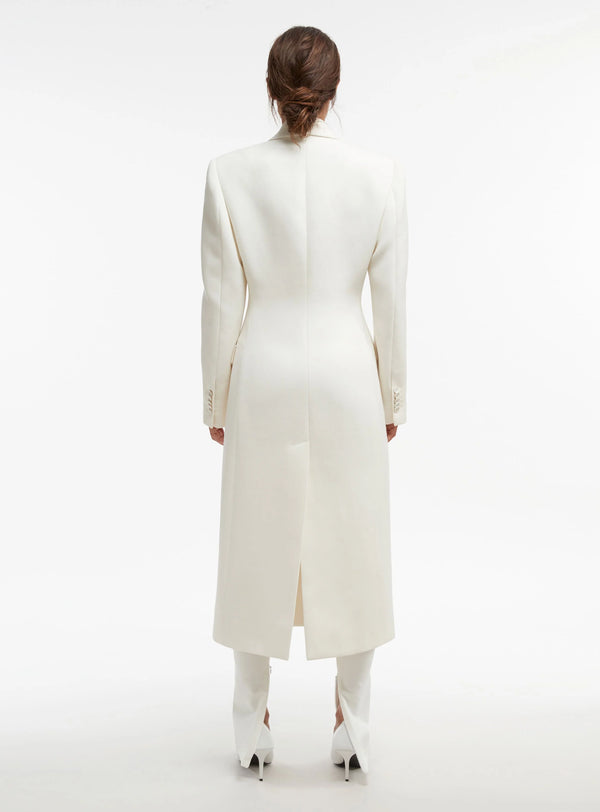 Double Breasted Coat Off White