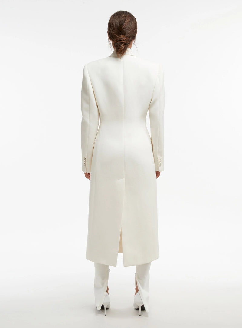 Double Breasted Coat Off White