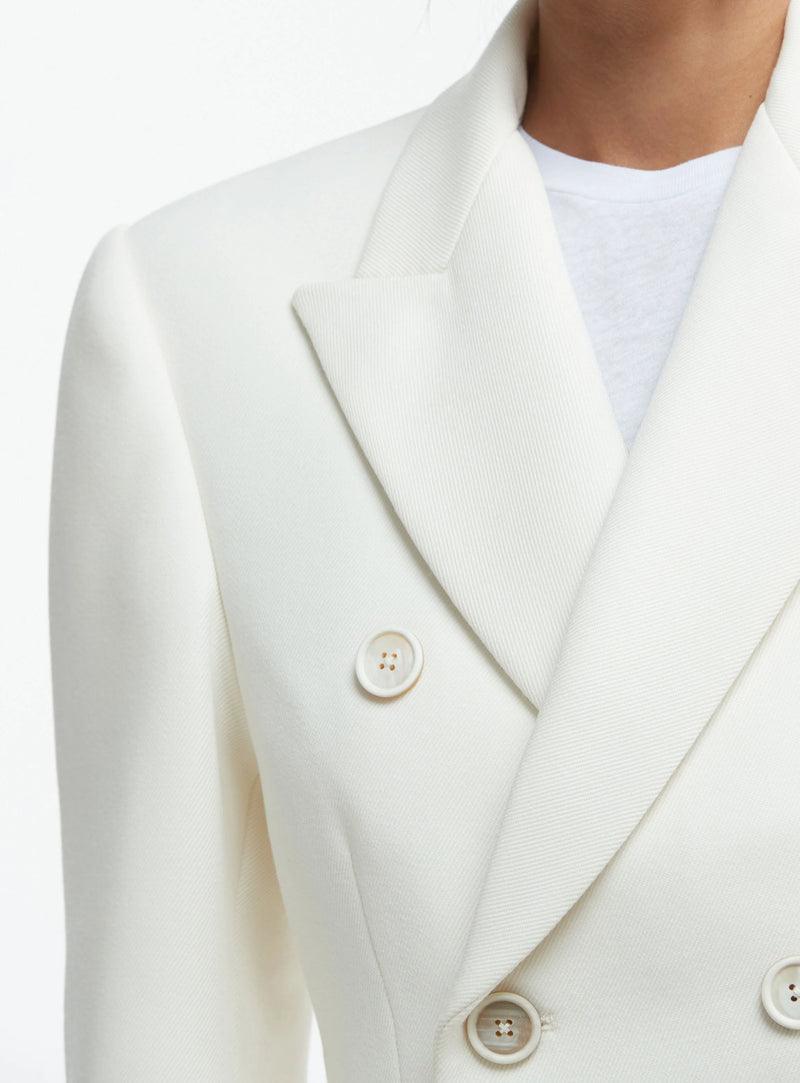 Double Breasted Coat Off White