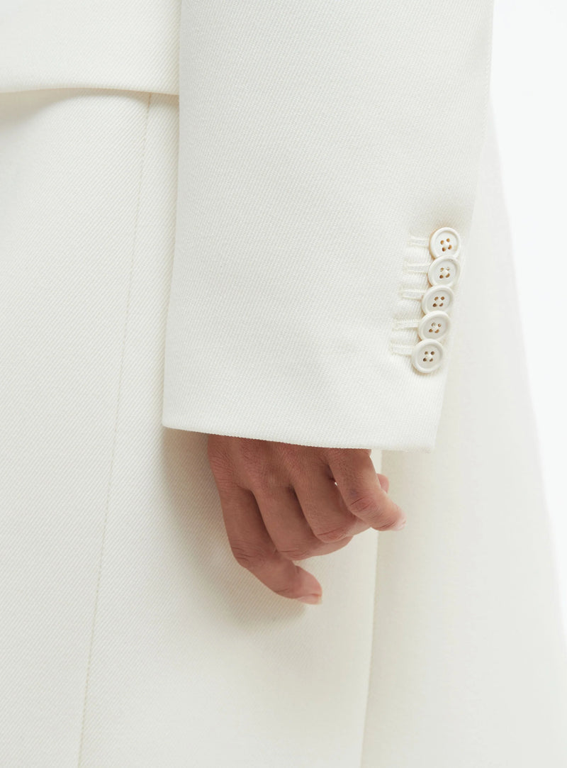 Double Breasted Coat Off White