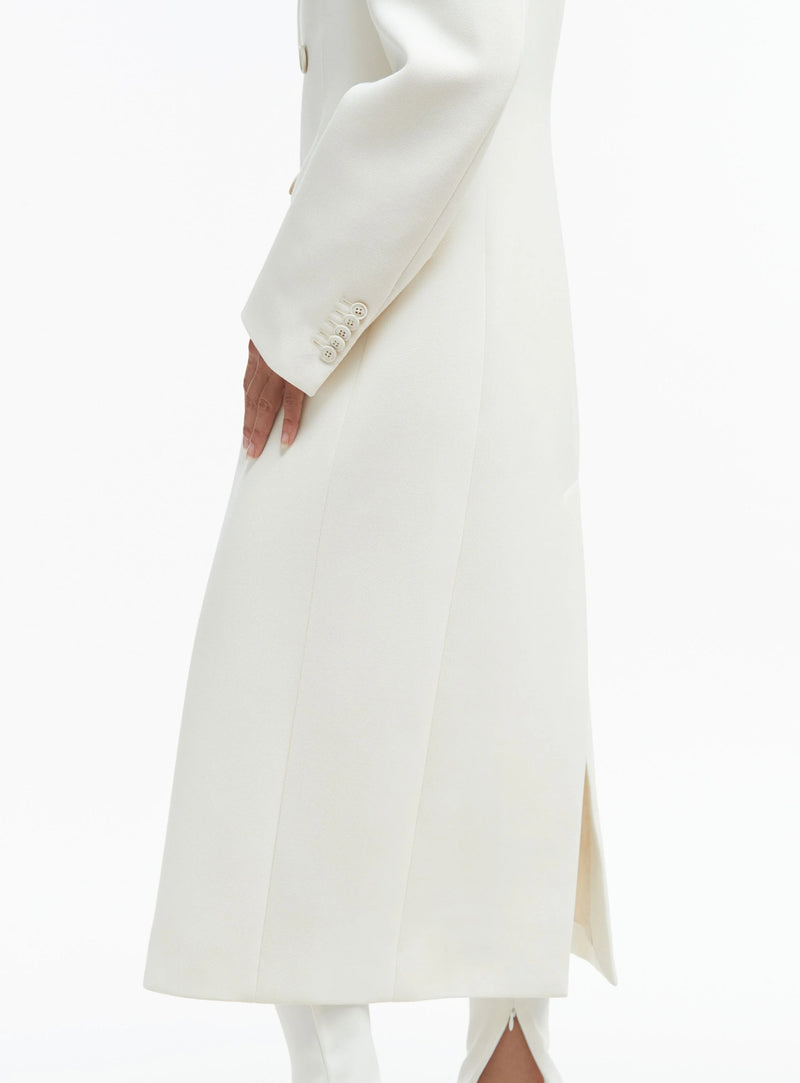 Double Breasted Coat Off White