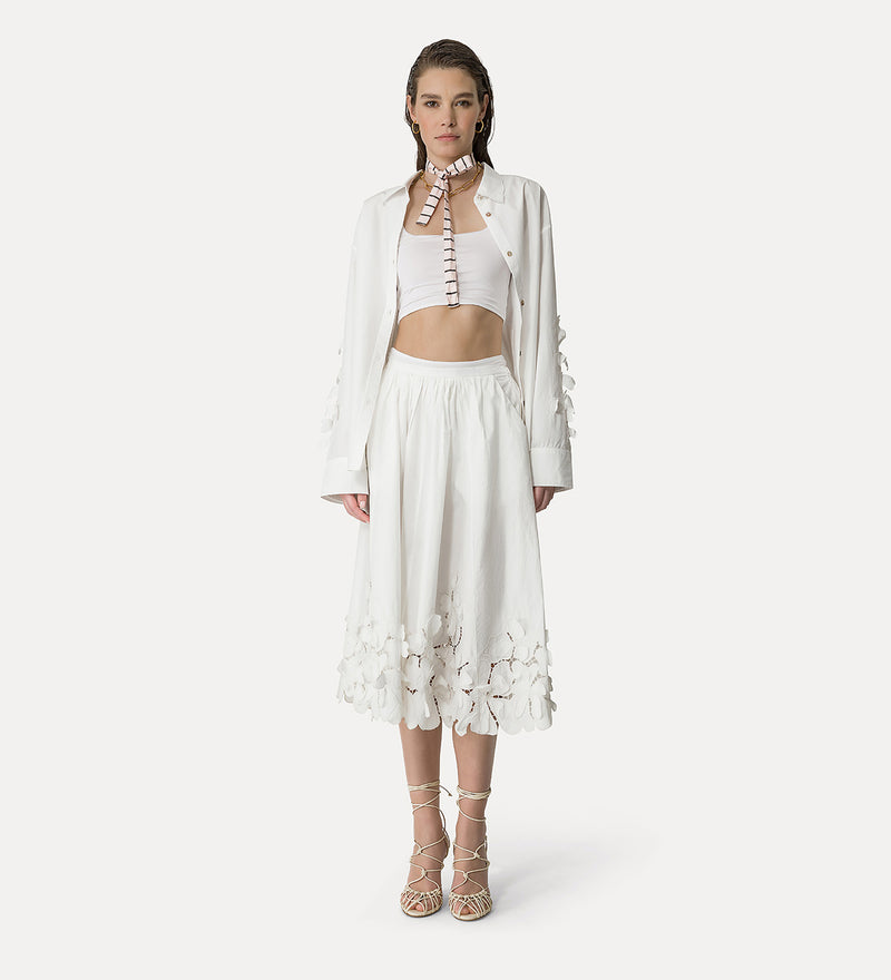 En fleur Embroidery Cotton Popline shirt