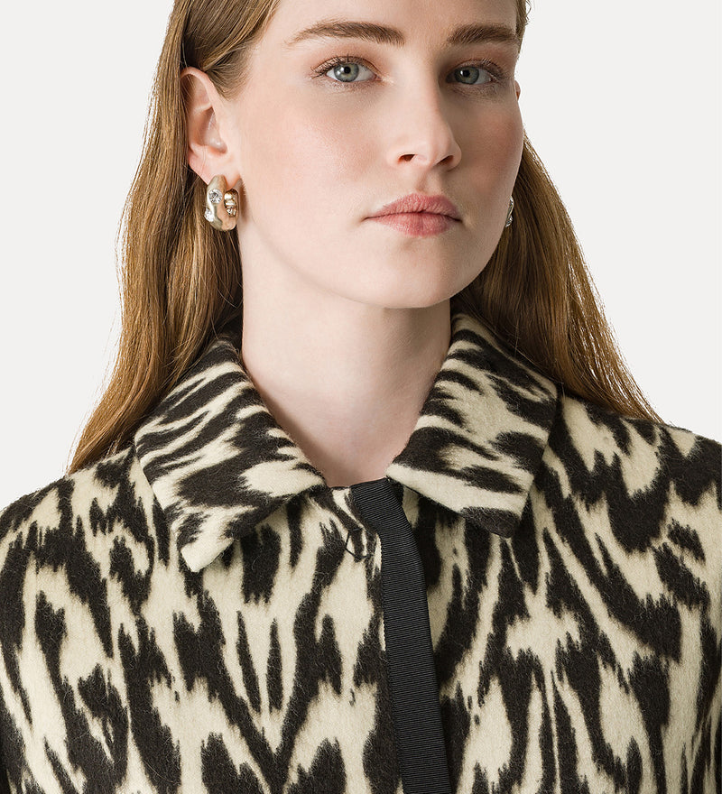 "Moiree" Jacquard Cloth Chic Coat