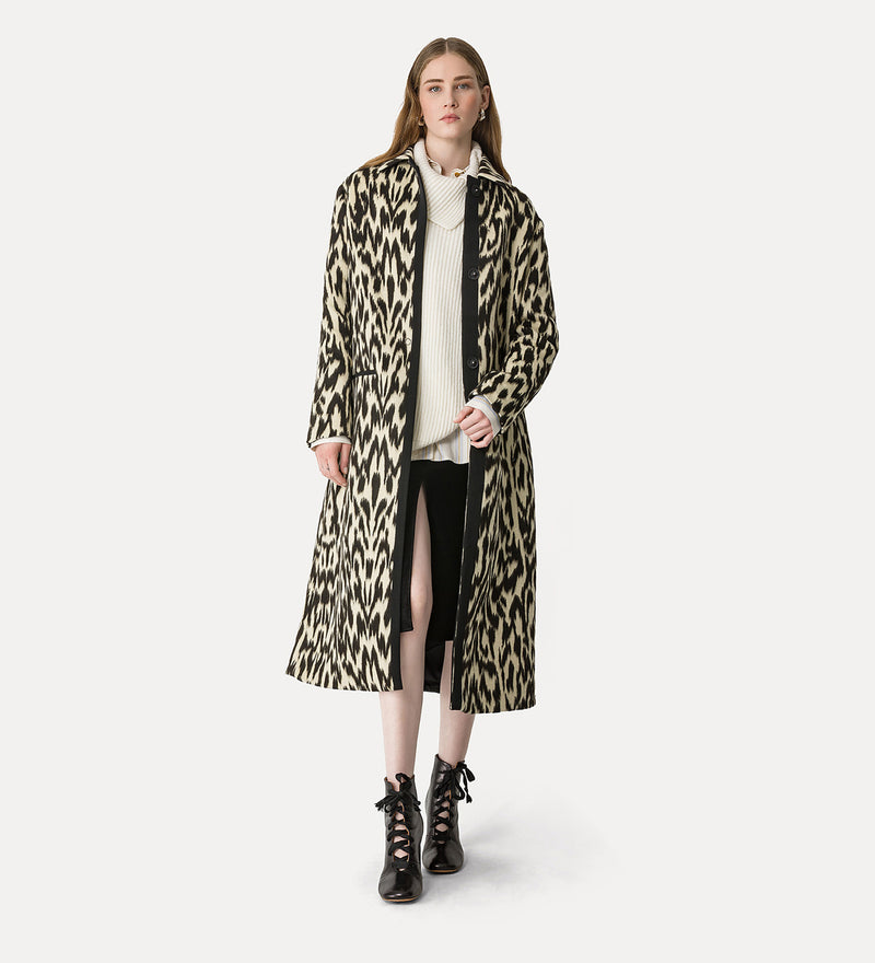 "Moiree" Jacquard Cloth Chic Coat