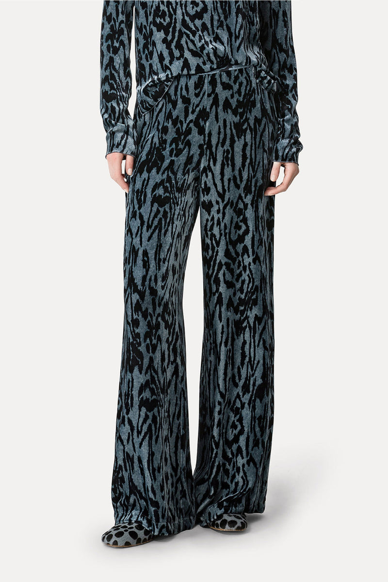 "Moiree" Print Velvet Pants