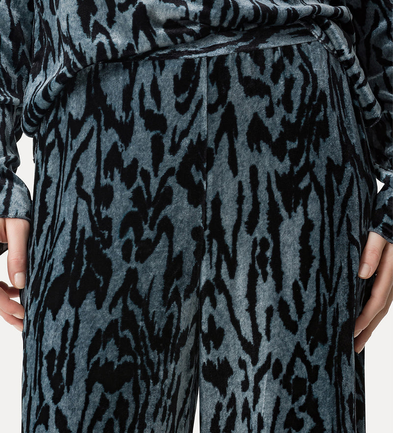 "Moiree" Print Velvet Pants