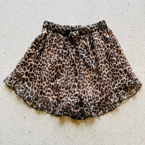 Sheer Leopard Shorts M4296