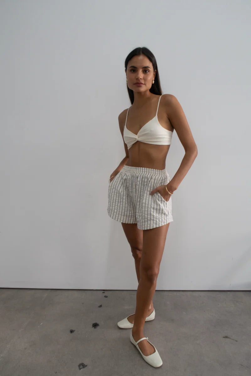Kyla Shorts Ivory Stripe