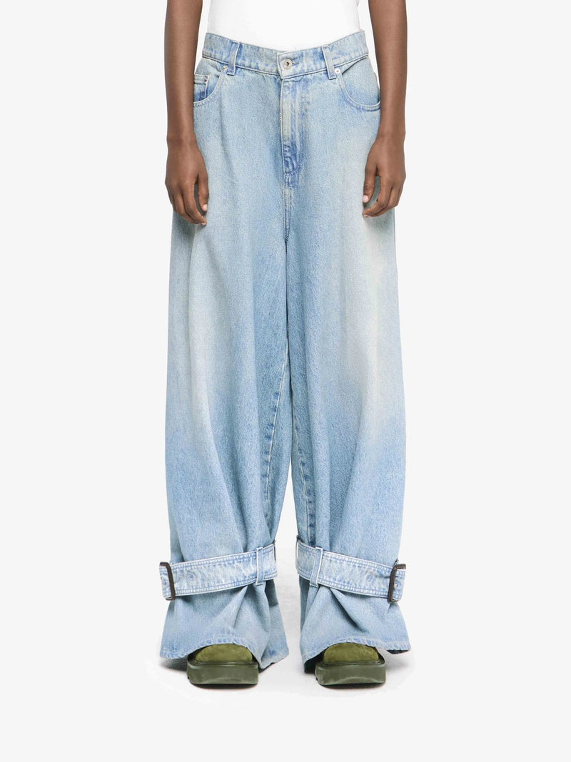 Buckled Cuff Jeans Light Blue