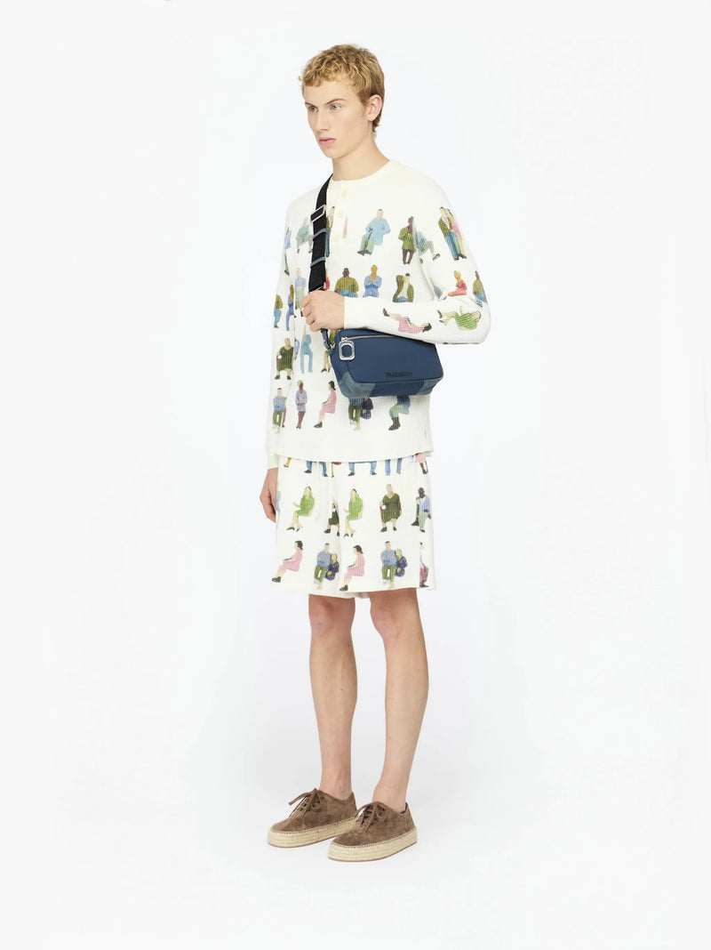 Printed Waffle Henley Top