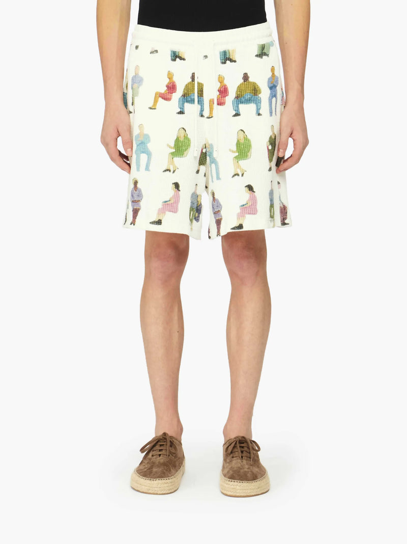 Printed Waffle Shorts