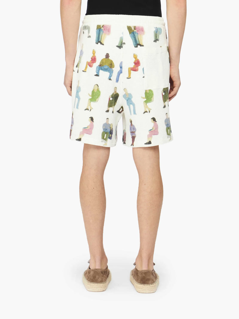 Printed Waffle Shorts