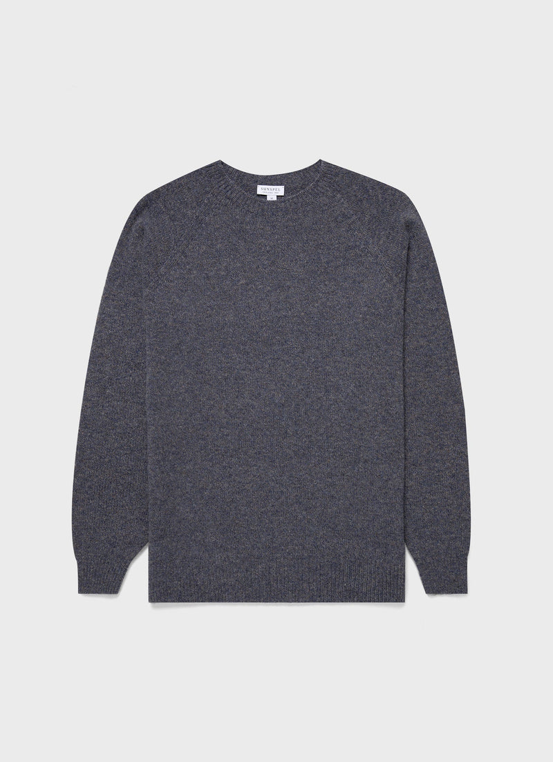 Lambswool crew Neck Slate Blue Twist