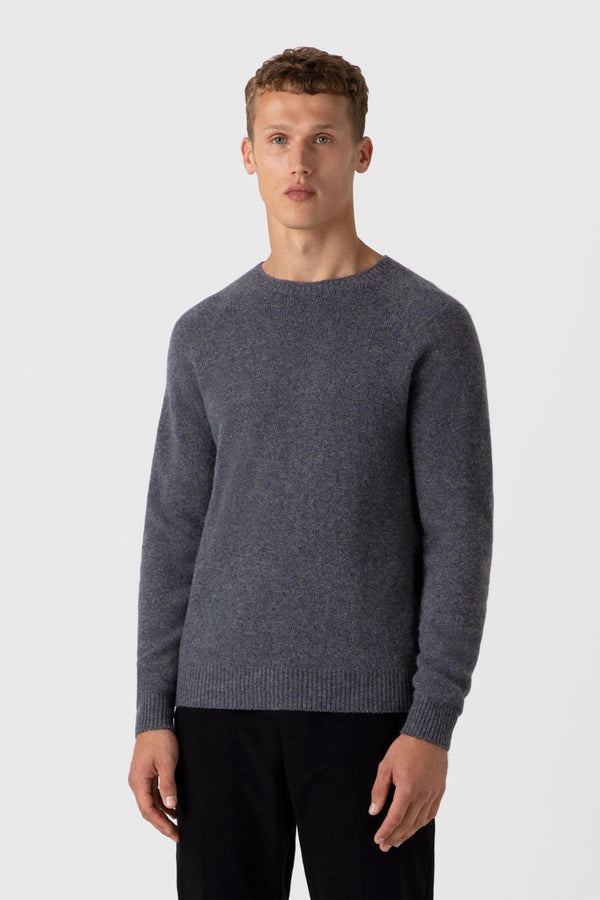 Lambswool crew Neck Slate Blue Twist